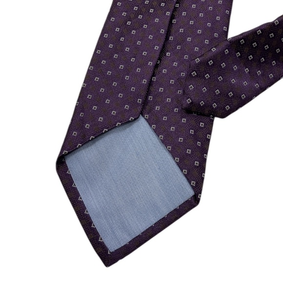 ROSI & GHEZZI Purple/White Geometric Silk LUXURY Tie ITALY - Picture 5 of 5